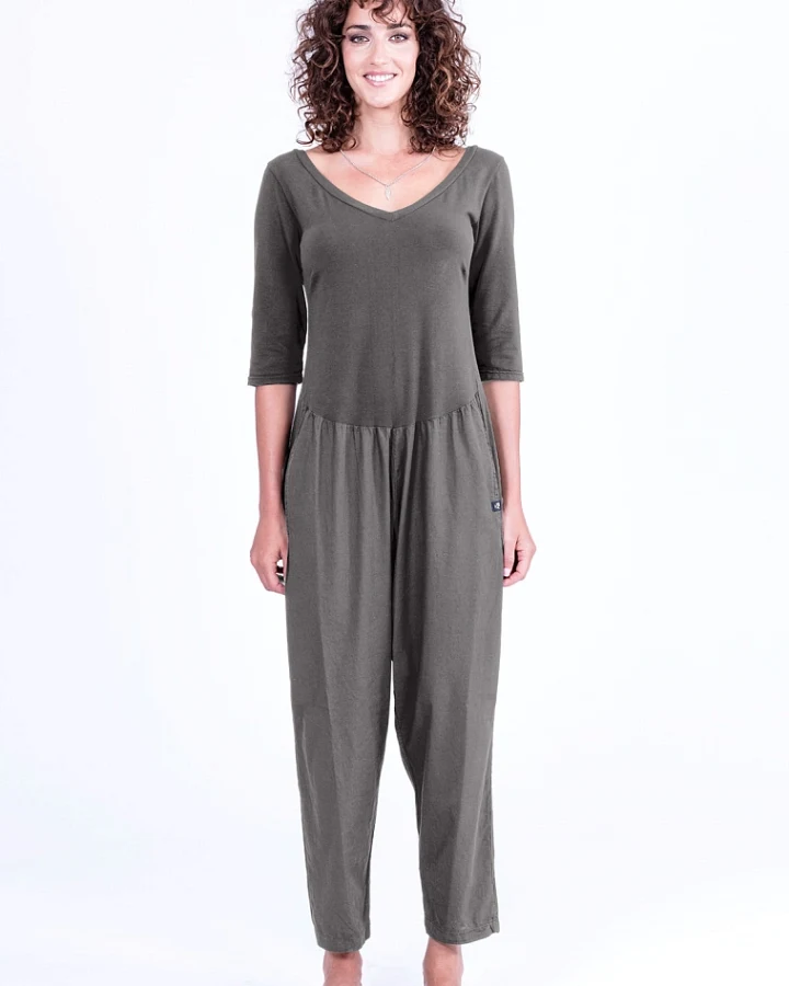 RAVENS VIEW IBIZA Damen vegan Jumpsuit Midnight Mono Anthrazit