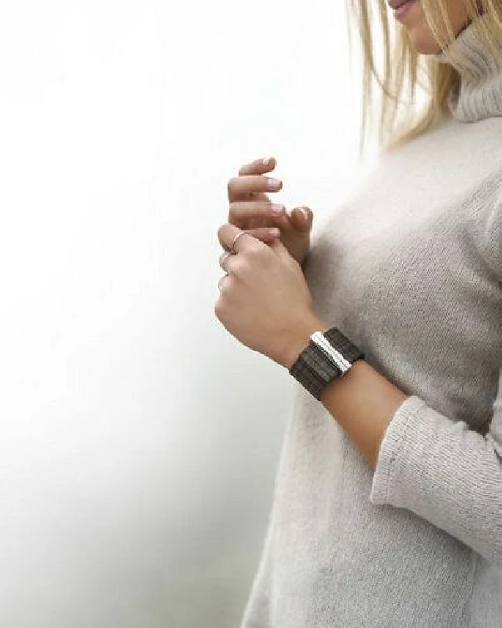 WEWOOD Holz-Armband TALIA CHOCO BLACK SILVER