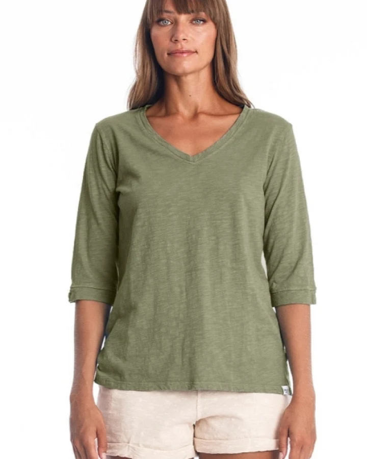 RAVENS VIEW IBIZA Damen vegan Top Lisa Khaki Grün
