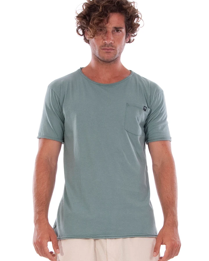 RAVENS VIEW IBIZA Herren vegan T-Shirt Rundhalsausschnitt Wild Pocket Chinois Grün
