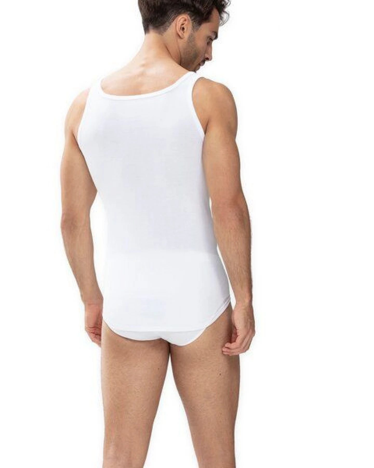 Mey 2er Pack Herren Unterhemd Athletic Shirt Feinripp weiß – Ansicht 2