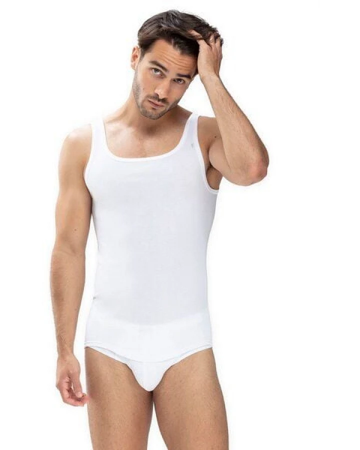 Mey 2er Pack Herren Unterhemd Athletic Shirt Feinripp weiß