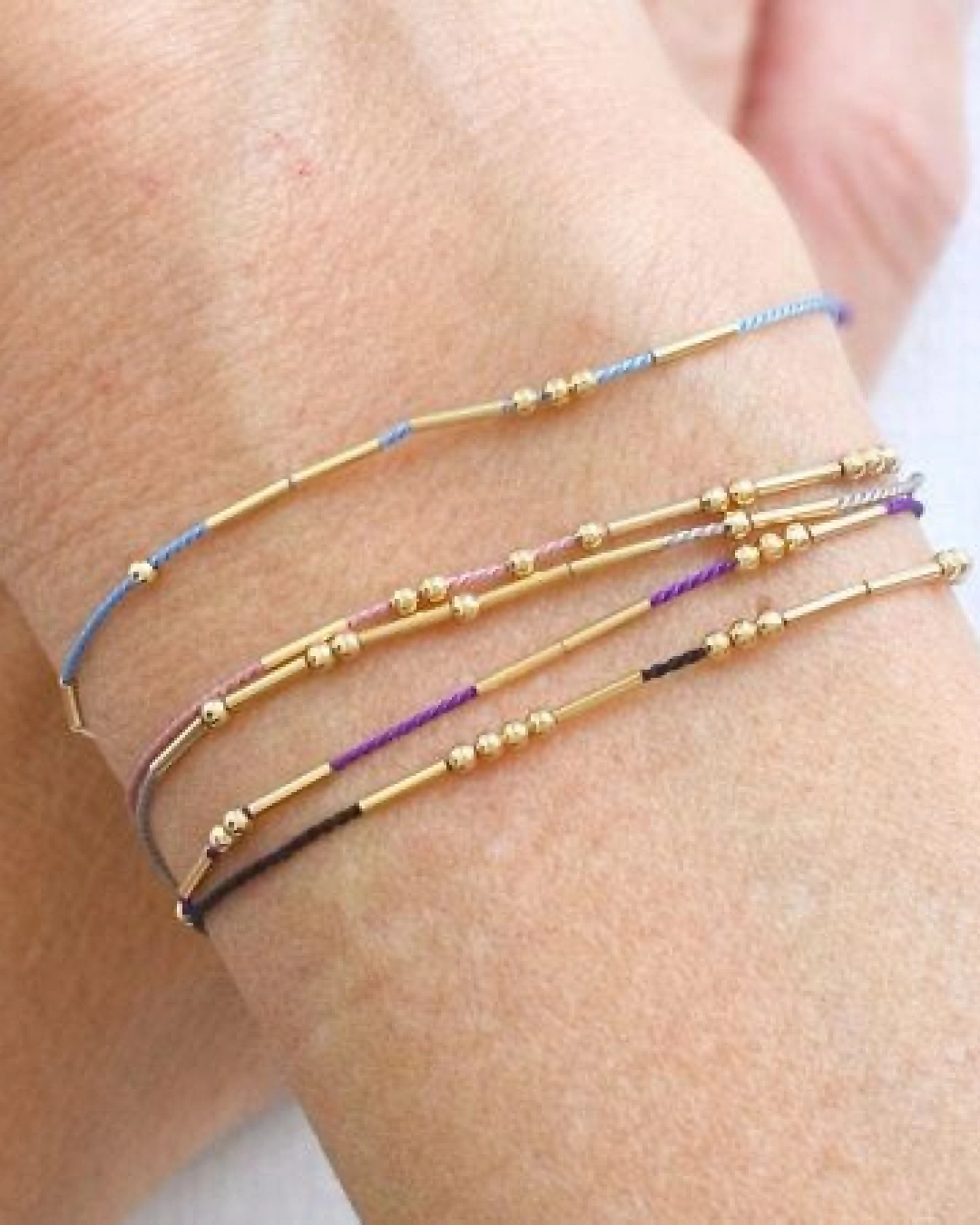 renna deluxe Morse-Code Armband vergoldet – Ansicht 2