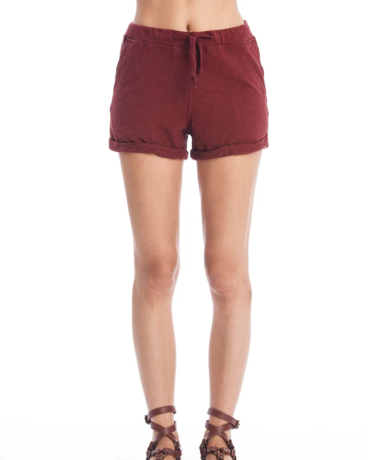 RAVENS VIEW IBIZA Damen vegan Mini-Shorts Sonnenuntergang Dunkelgranat