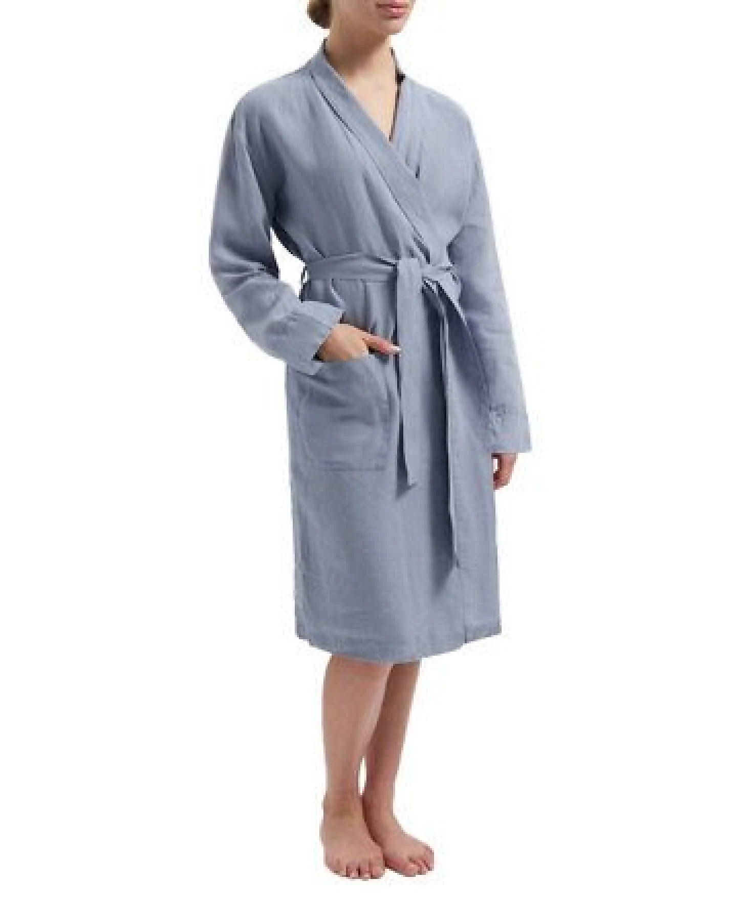 Kimono Bademantel "Yumeko" aus Gewaschenes Leinen – Ansicht 2