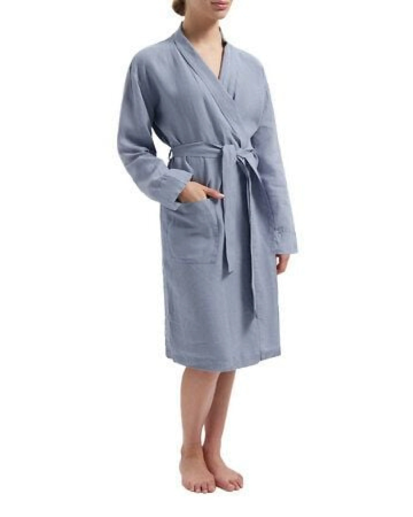 Kimono Bademantel "Yumeko" aus Gewaschenes Leinen – Ansicht 2