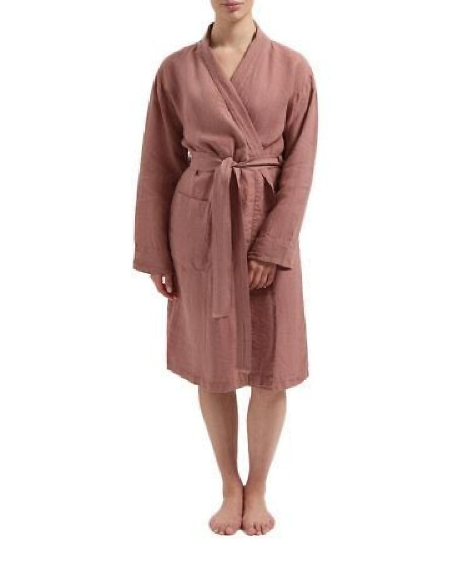 Kimono Bademantel "Yumeko" aus Gewaschenes Leinen – Ansicht 2