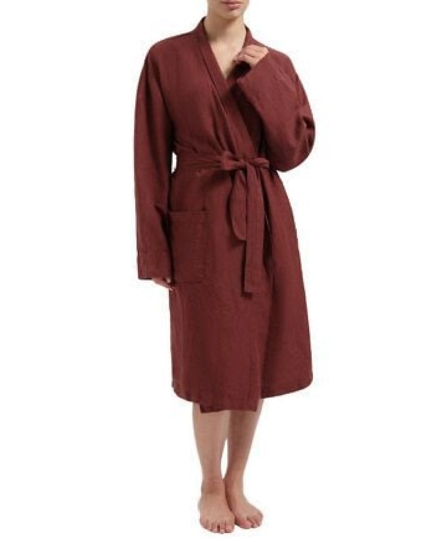 Kimono Bademantel "Yumeko" aus Gewaschenes Leinen – Ansicht 2