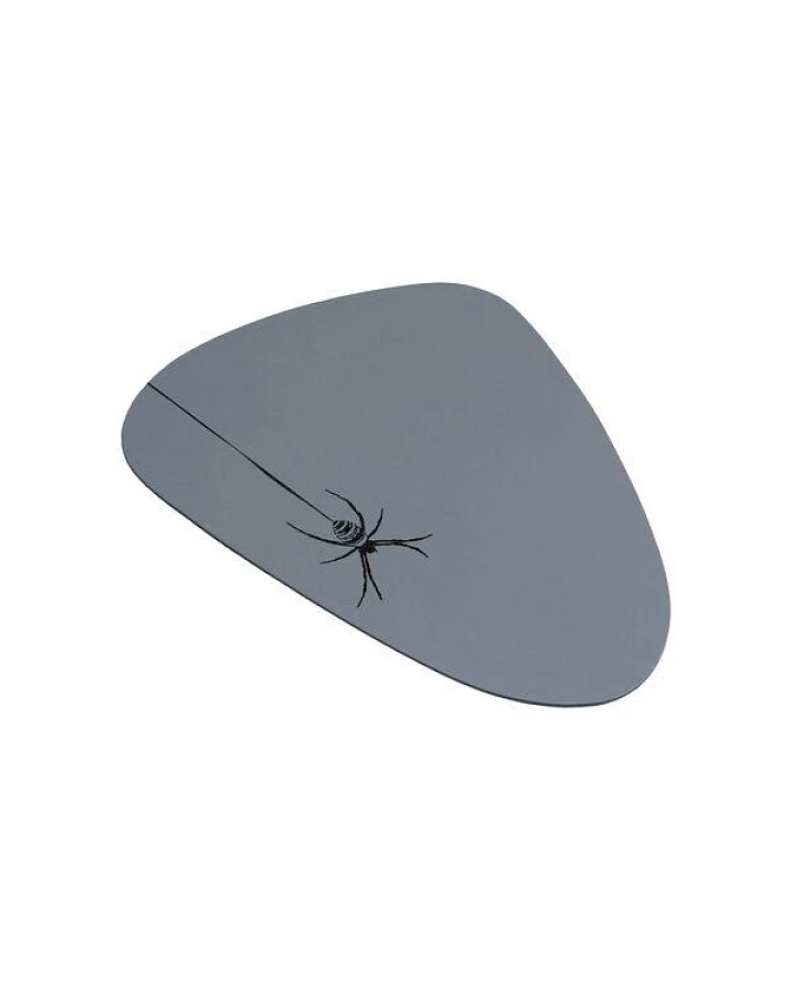 HANDGEDRUCKT "Spinne" Mousepad aus Recyclingleder Tropfenform
