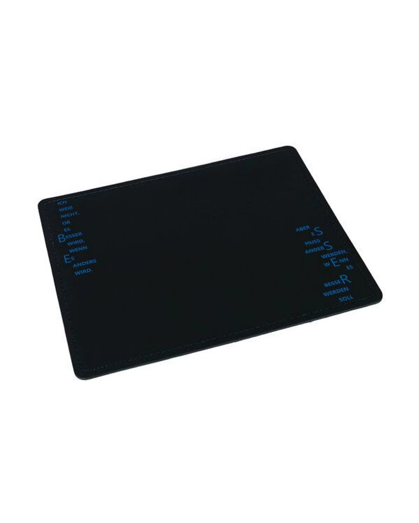 HANDGEDRUCKT "Besser" Mousepad aus Recyclingleder rechteckförmig – Ansicht 2