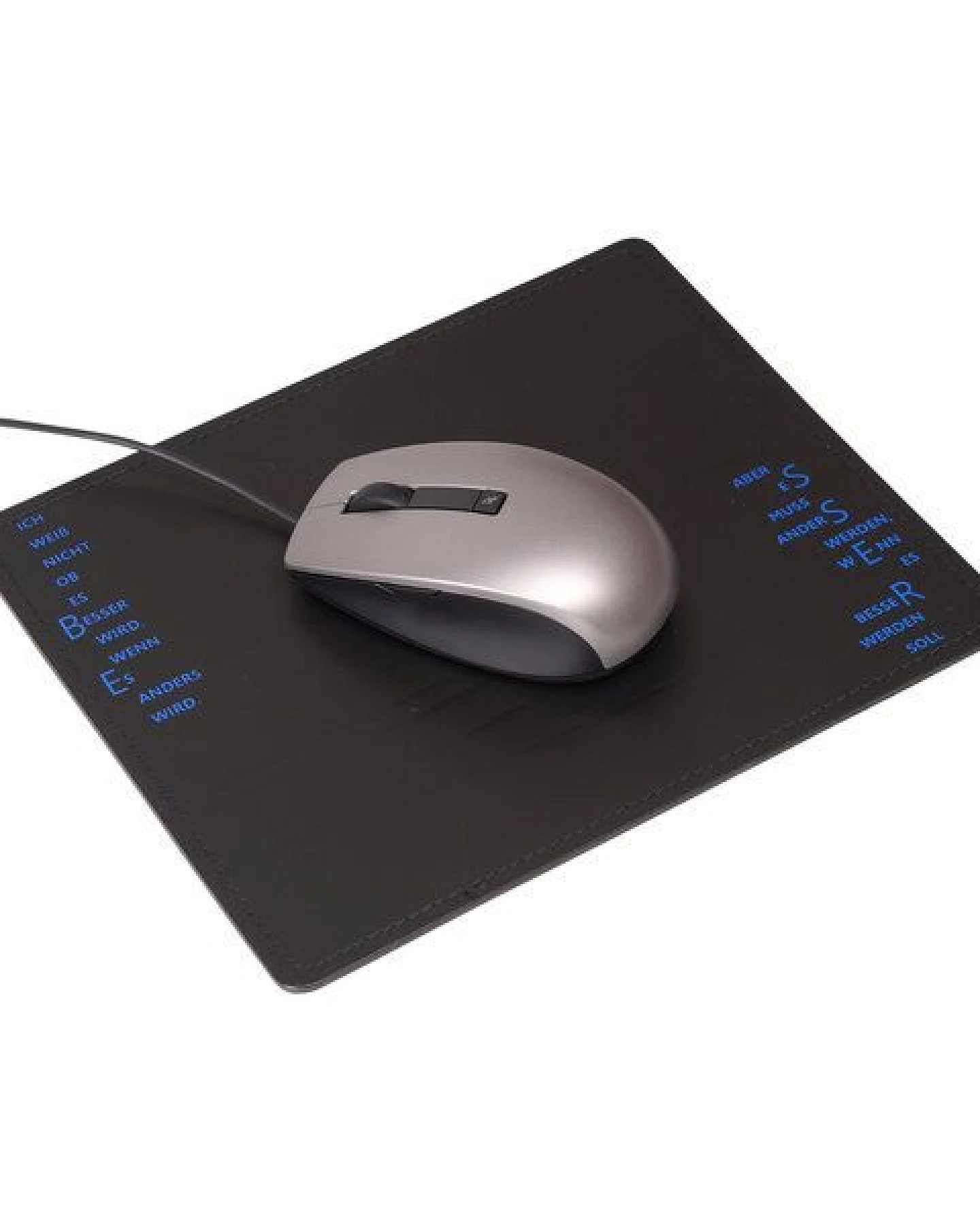 HANDGEDRUCKT "Besser" Mousepad aus Recyclingleder rechteckförmig – Ansicht 3