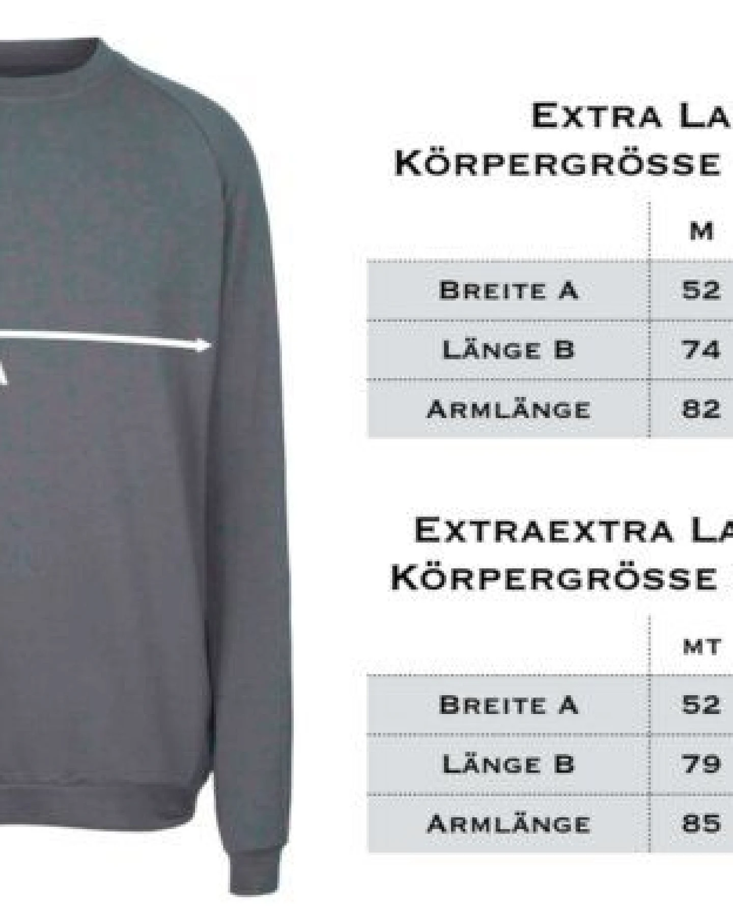 LANGER JUNG Sweatshirt - extra lange Ärmel und extra langer Rumpf für schlanke Männer ab 1,90m – Ansicht 4