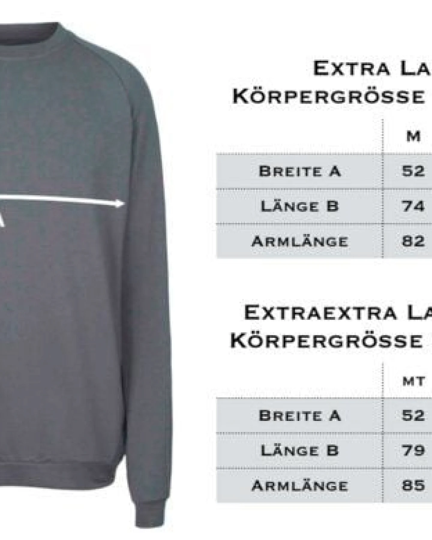 LANGER JUNG Sweatshirt - extra lange Ärmel und extra langer Rumpf für schlanke Männer ab 1,90m – Ansicht 4