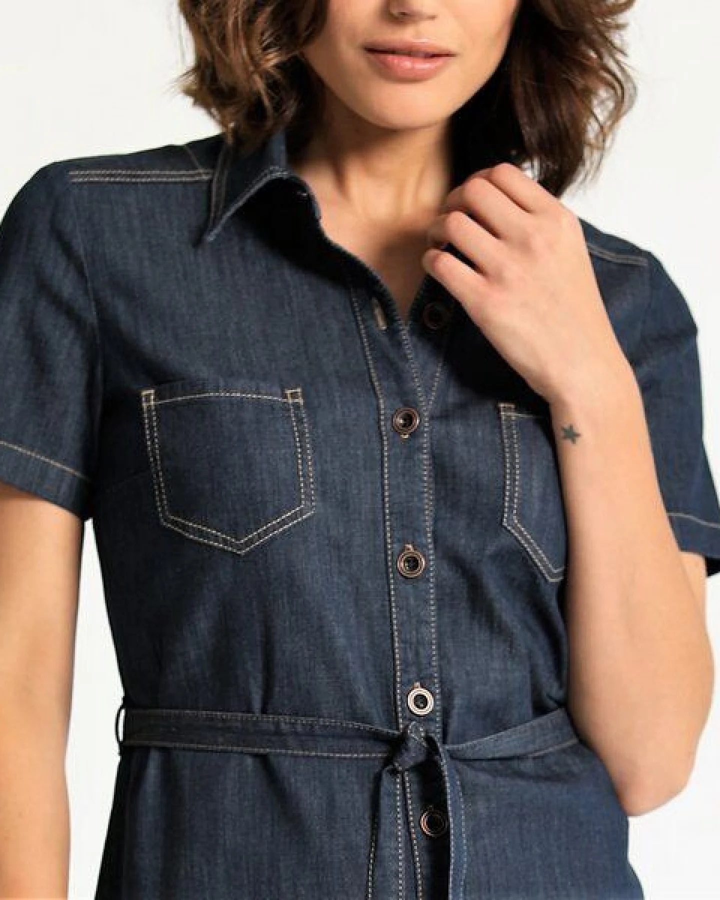 Feuervogl Shirtdress KAYSA Hemdblusenkleid aus LIGHT DENIM in classic blue – Ansicht 2