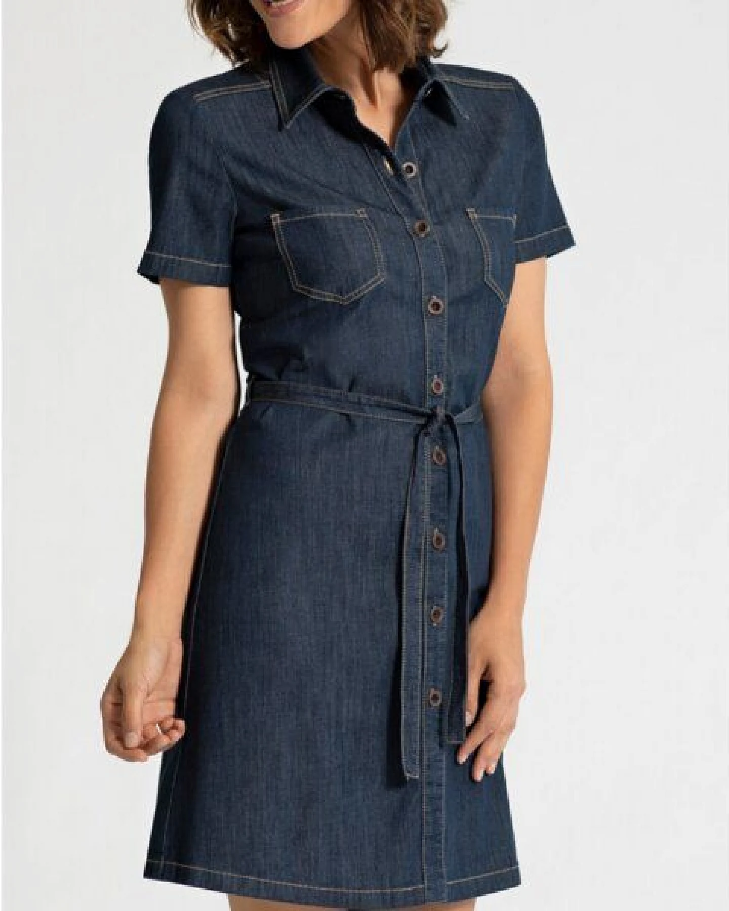 Feuervogl Shirtdress KAYSA Hemdblusenkleid aus LIGHT DENIM in classic blue – Ansicht 4