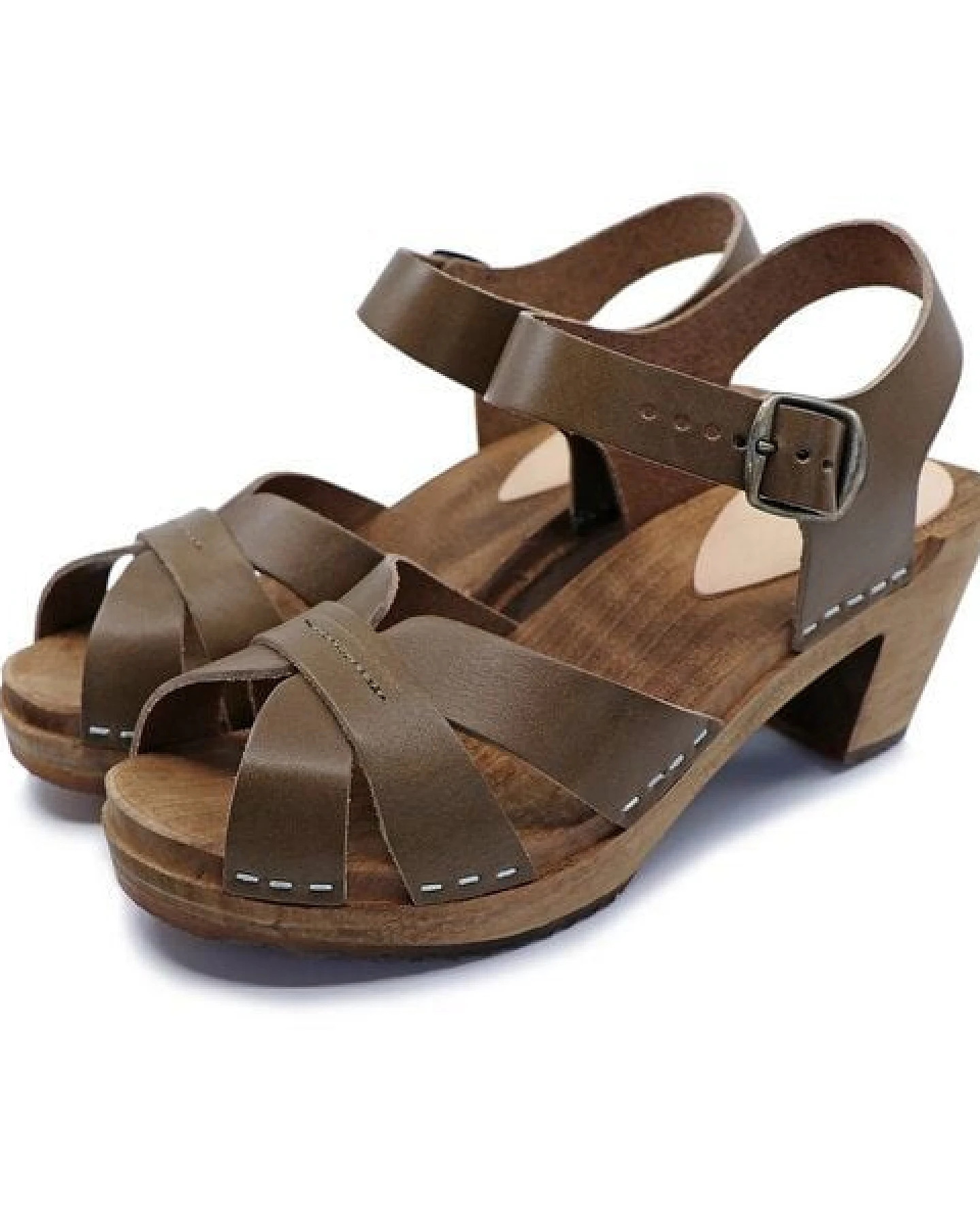 BLOMMA - schwedische Holz Clogs Sandale von me&myclogs - high mid heel – Ansicht 3