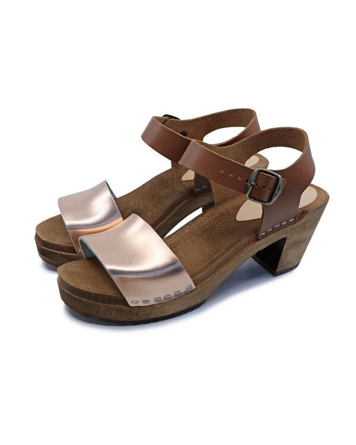 LEAH - schwedische Holz Clogs Sandale von me&myclogs - high mid heel