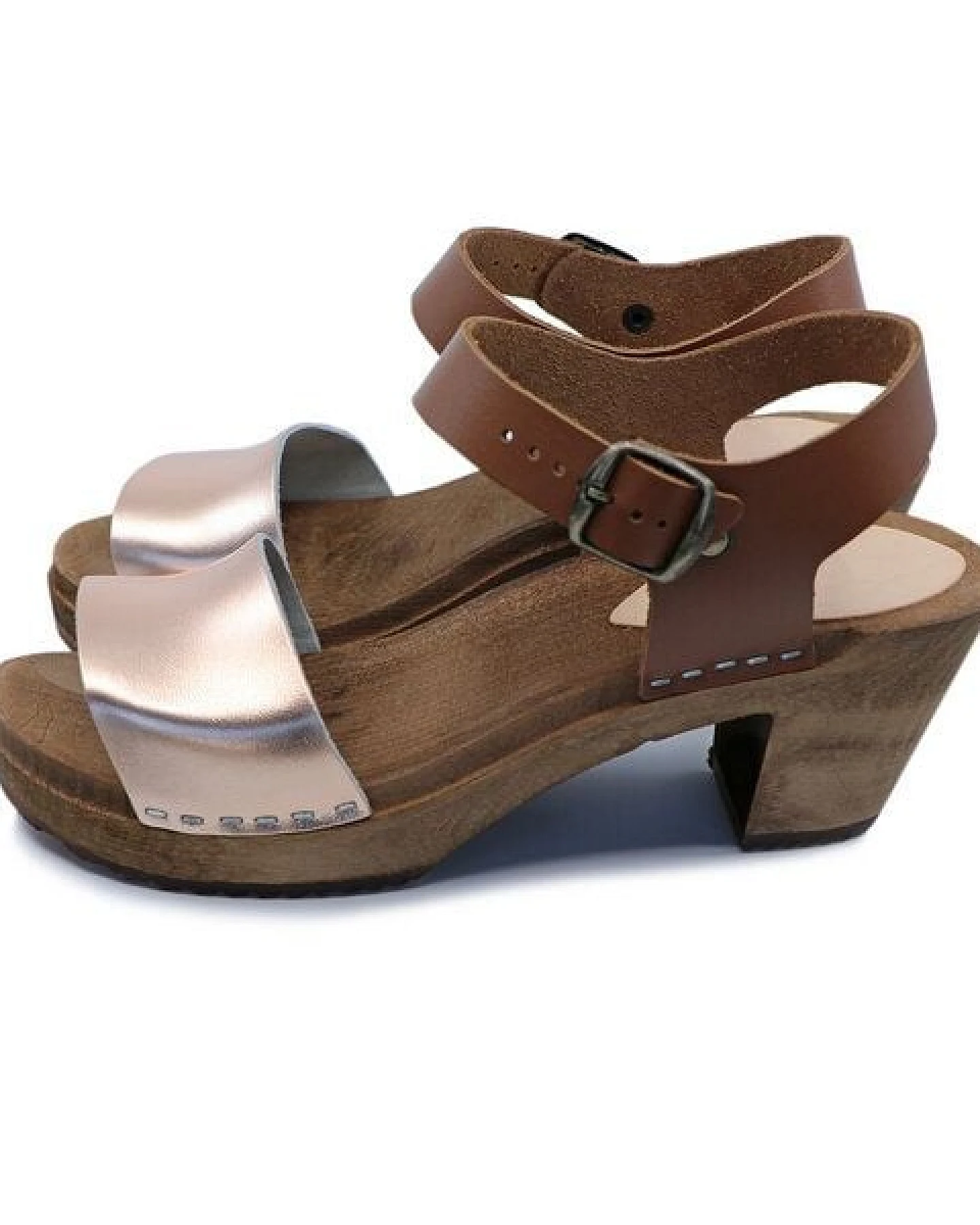 LEAH - schwedische Holz Clogs Sandale von me&myclogs - high mid heel – Ansicht 3