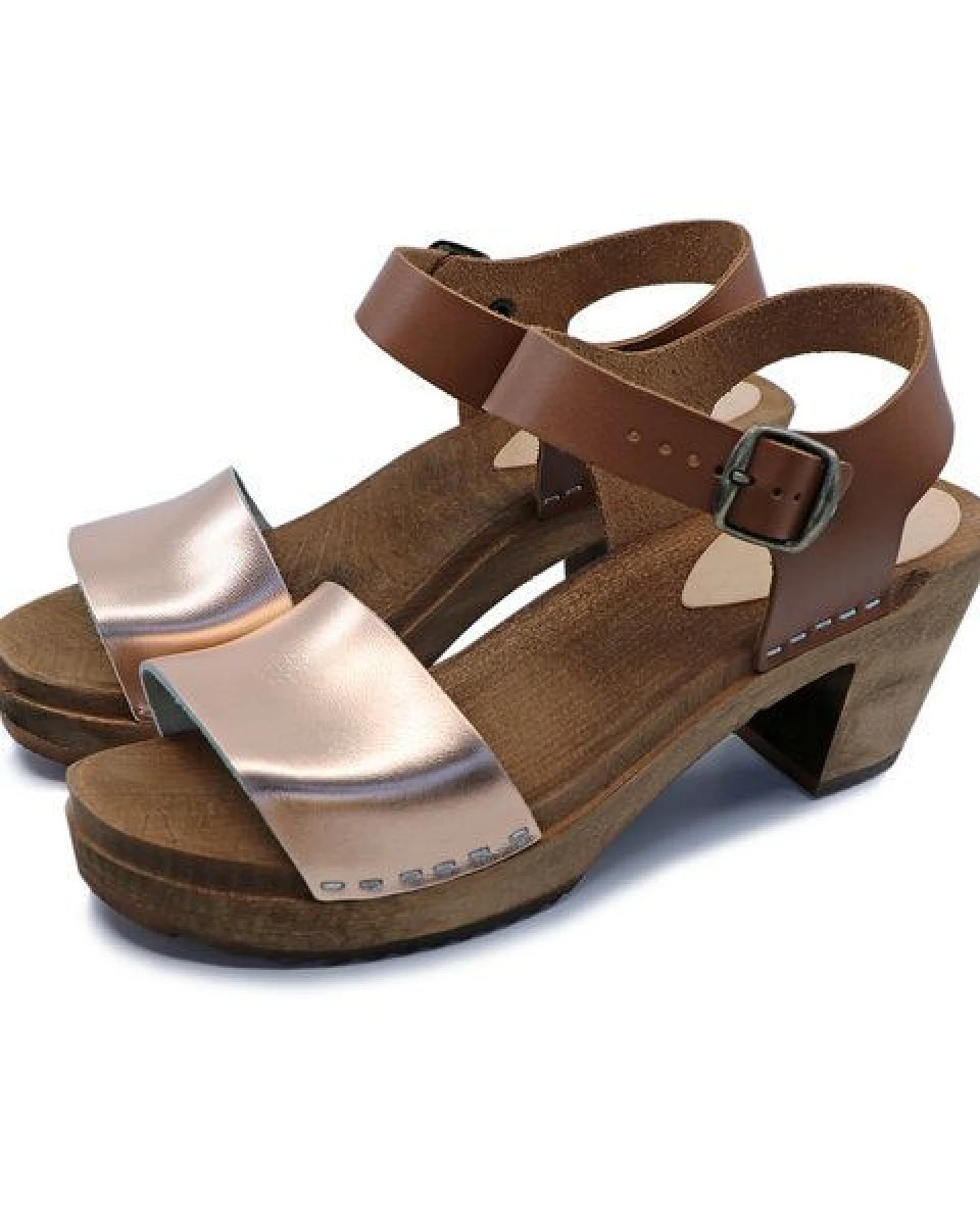 LEAH - schwedische Holz Clogs Sandale von me&myclogs - high mid heel – Ansicht 3