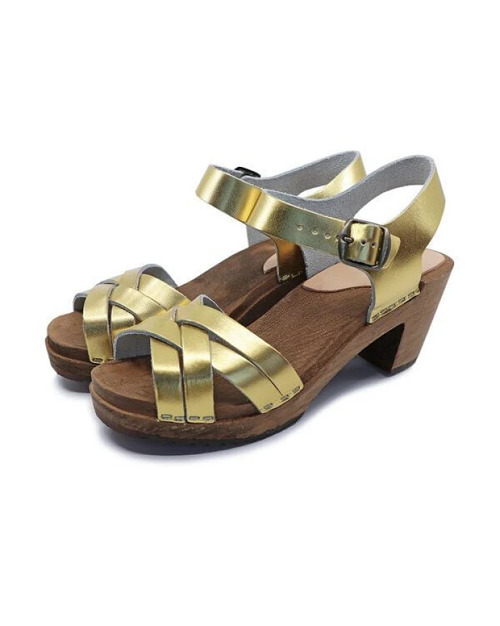 TILDE - schwedische Holz Clogs Sandale von me&myclogs - high mid heel - für SCHLANKE Füße