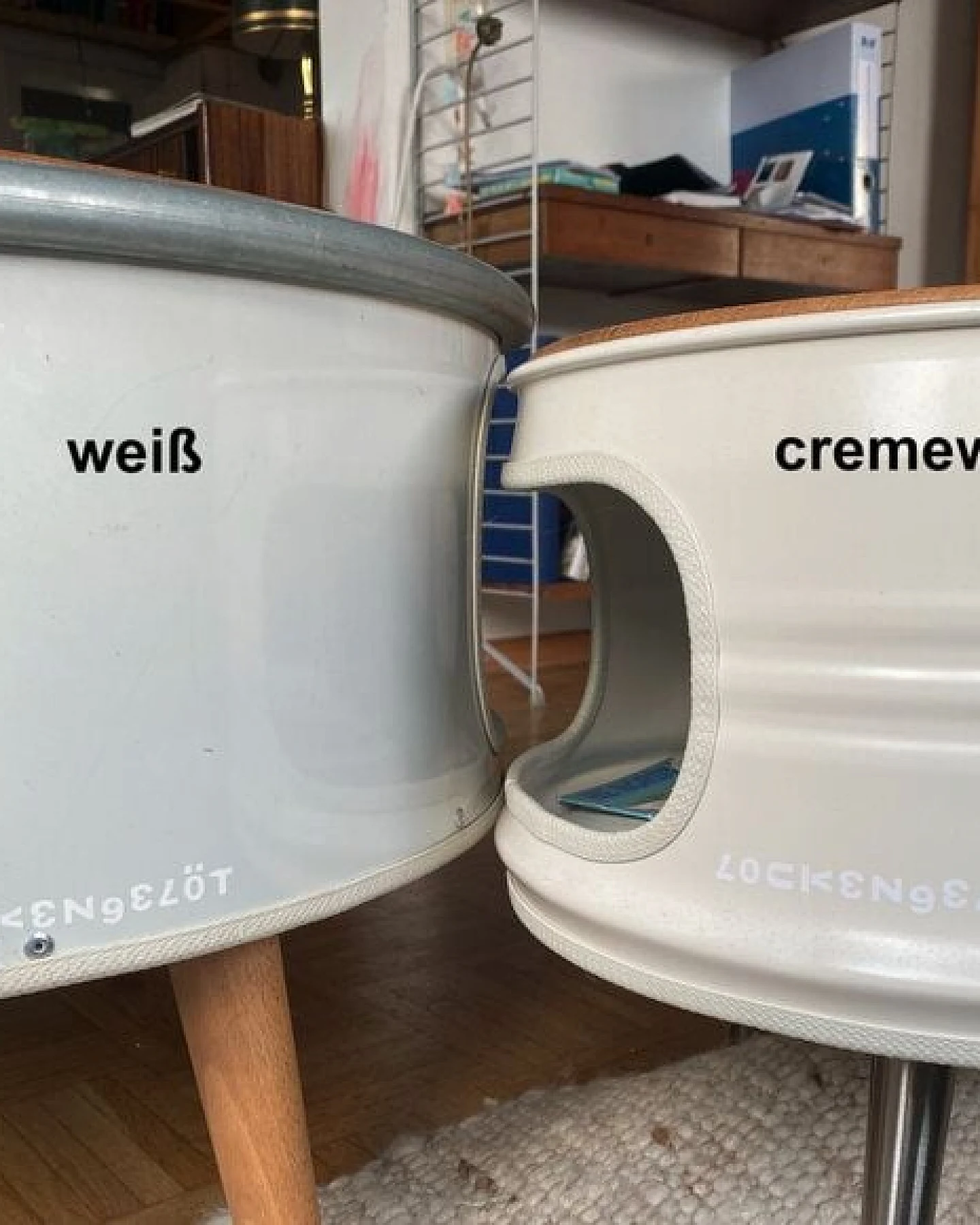 Lockengelöt Little Bob mit Tür - Couchtisch aus einem Hamburger Ölfass – Ansicht 3