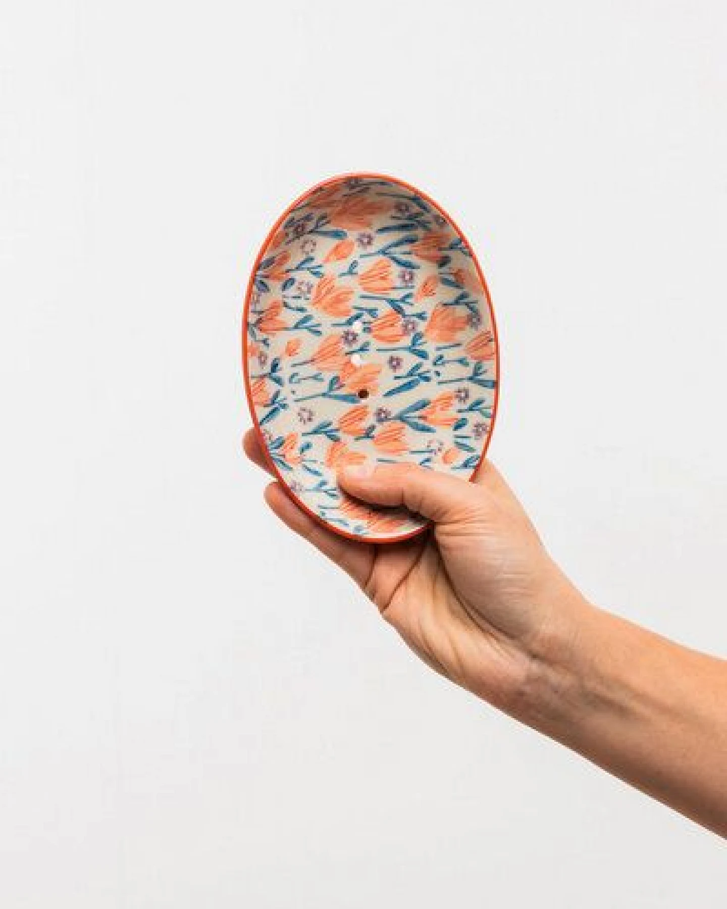 TRANQUILLO Ovale Seifenschale aus Steinzeug mit bunten Mustern 14 cm – Ansicht 3