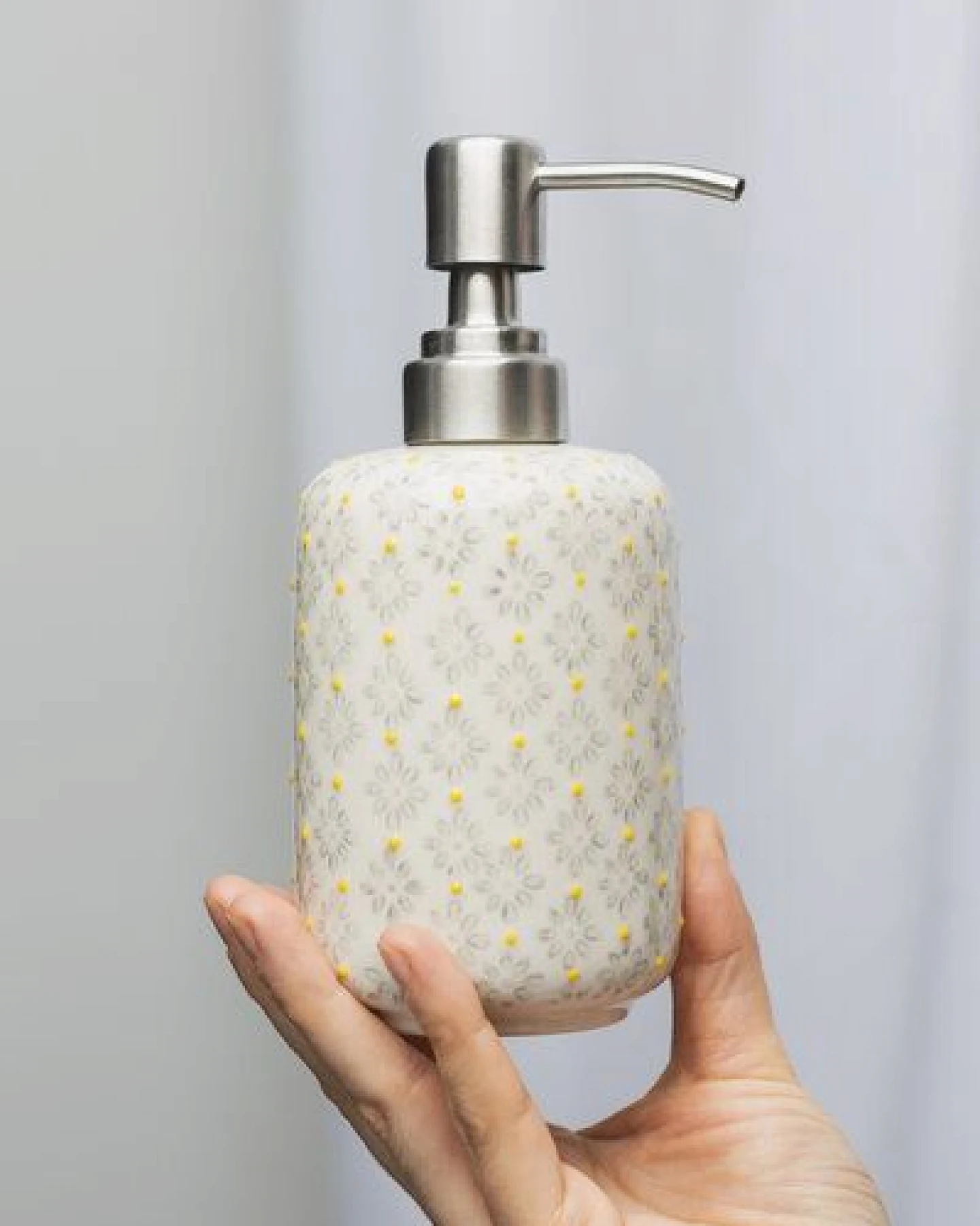 TRANQUILLO Seifenspender aus Steinzeug mit verschiedenen Mustern 300 ml – Ansicht 2