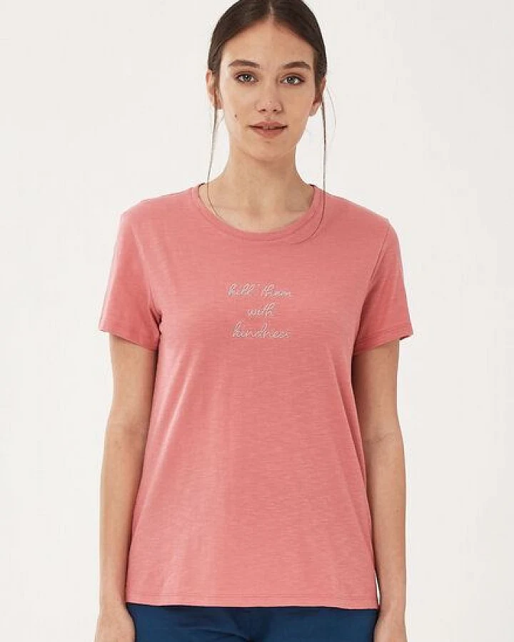 ORGANICATION T-Shirt aus Bio-Baumwolle mit Text-Print
