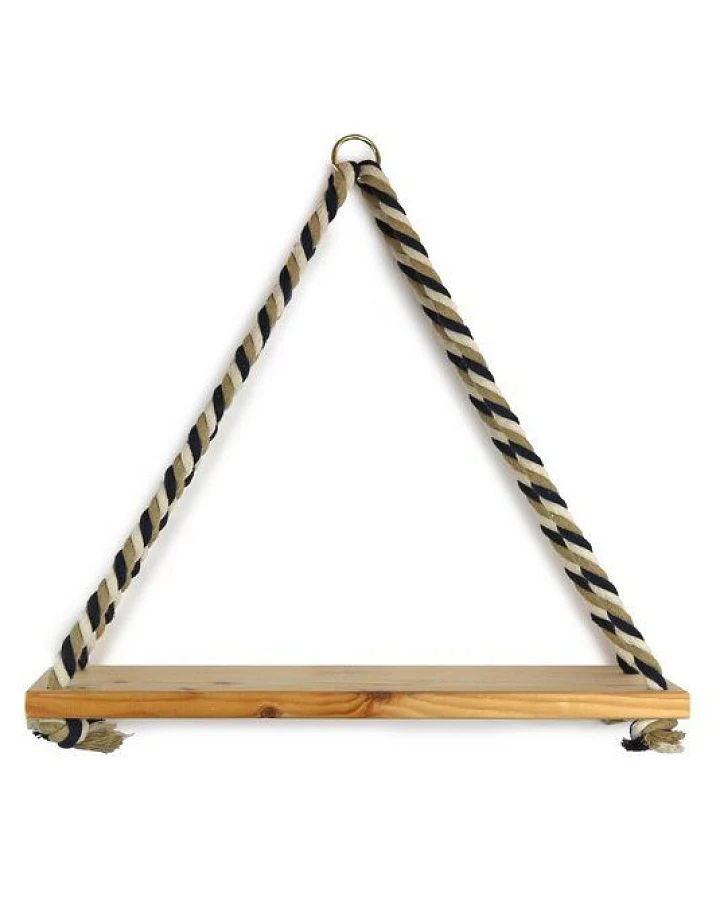 GARY MASH Wandregal Triangle mit bunter Baumwollkordel