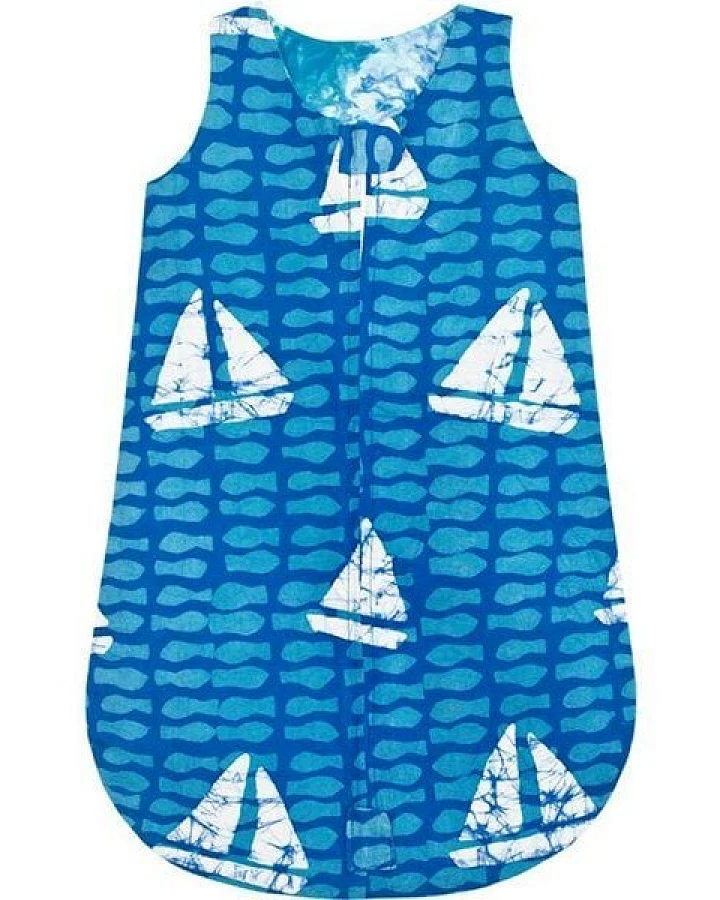 Global Mamas Baby Schlafsack - Sahara Gelb & Sailing Blau - Bio Baumwolle