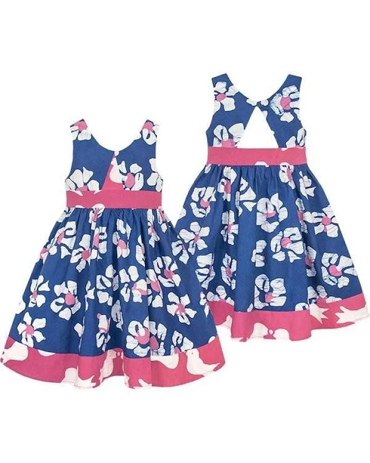 Global Mamas Bio Twirl Kleid - Tropics - Blau