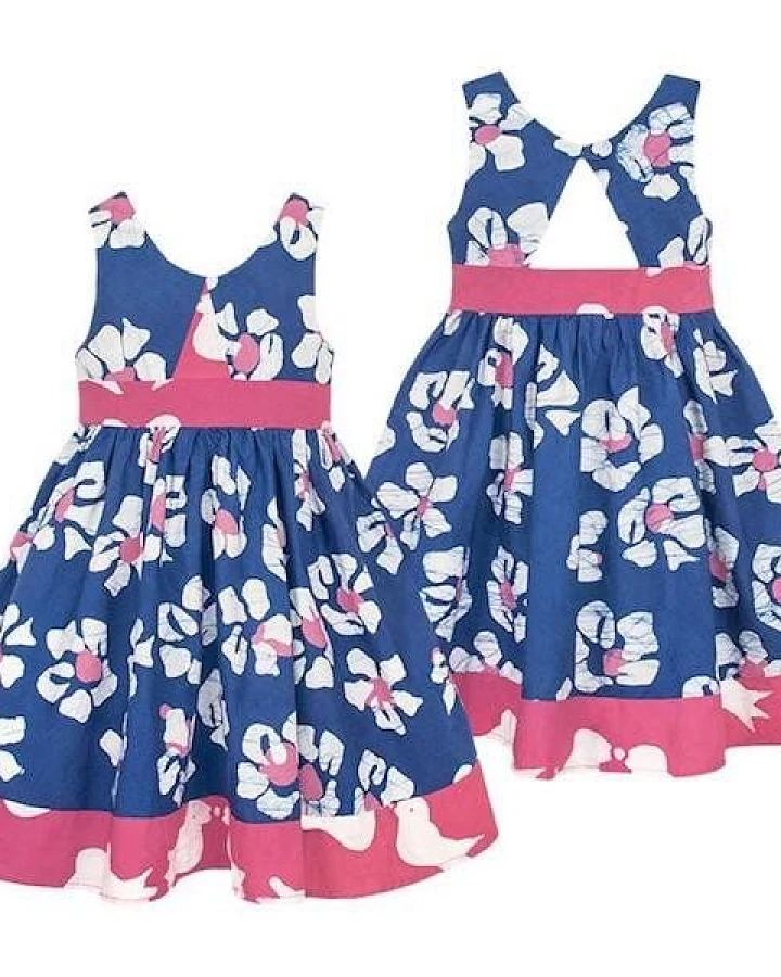 Global Mamas Bio Twirl Kleid - Tropics - Blau