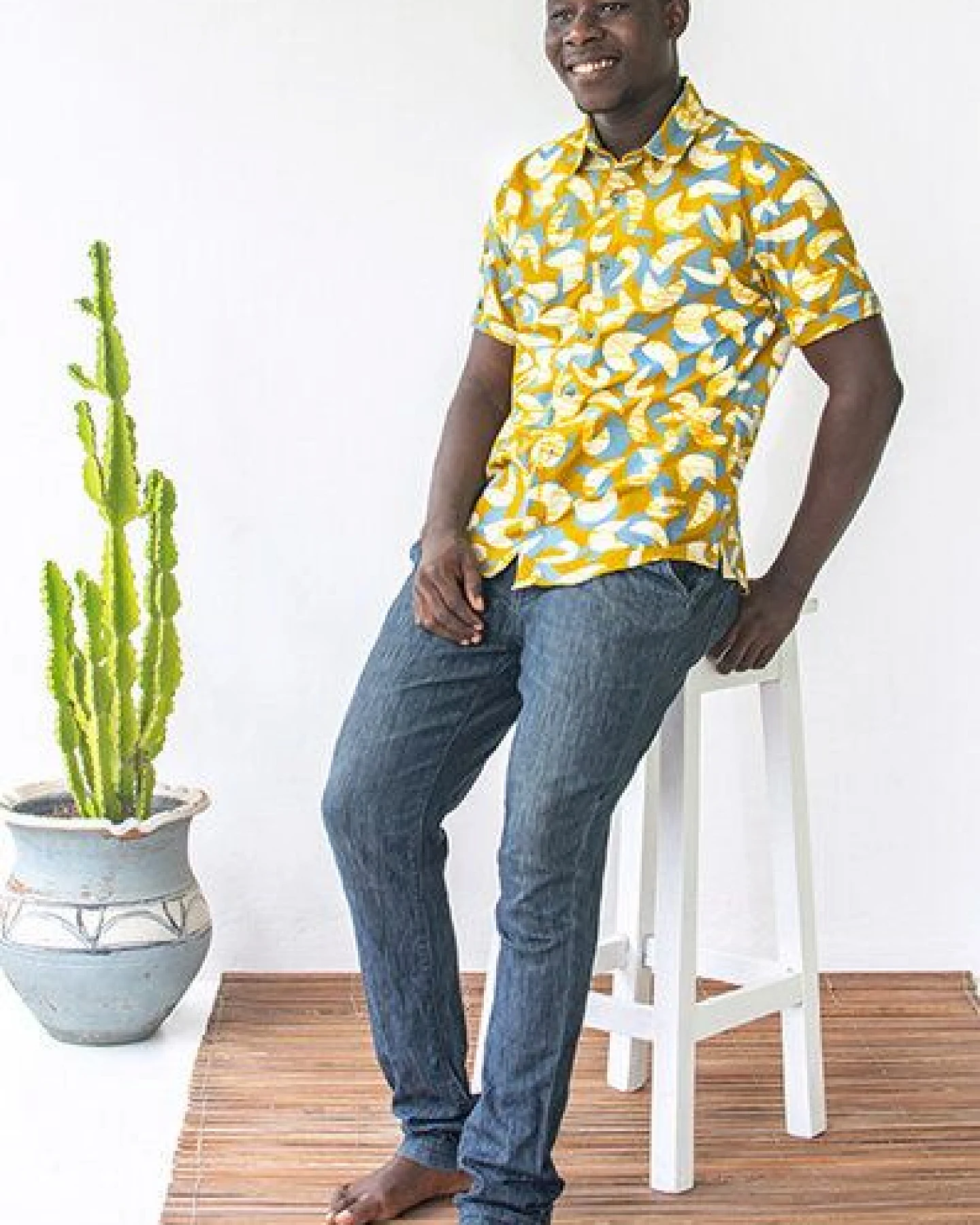 Global Mamas Bio Hemd - Slim Fit - Pathways – Ansicht 3