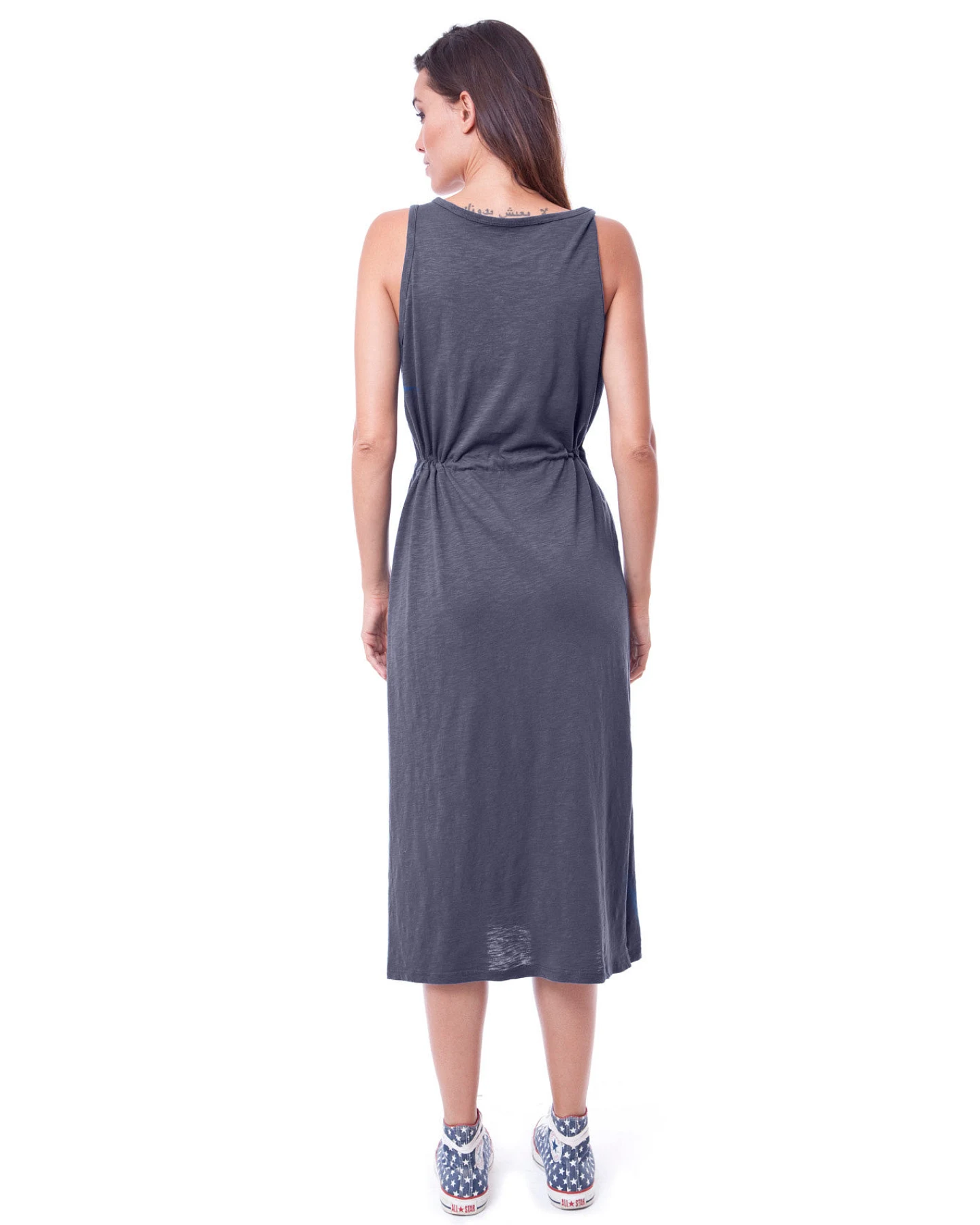 RAVENS VIEW IBIZA Damen vegan Kleid Mariona Anthrazit Grau – Ansicht 2