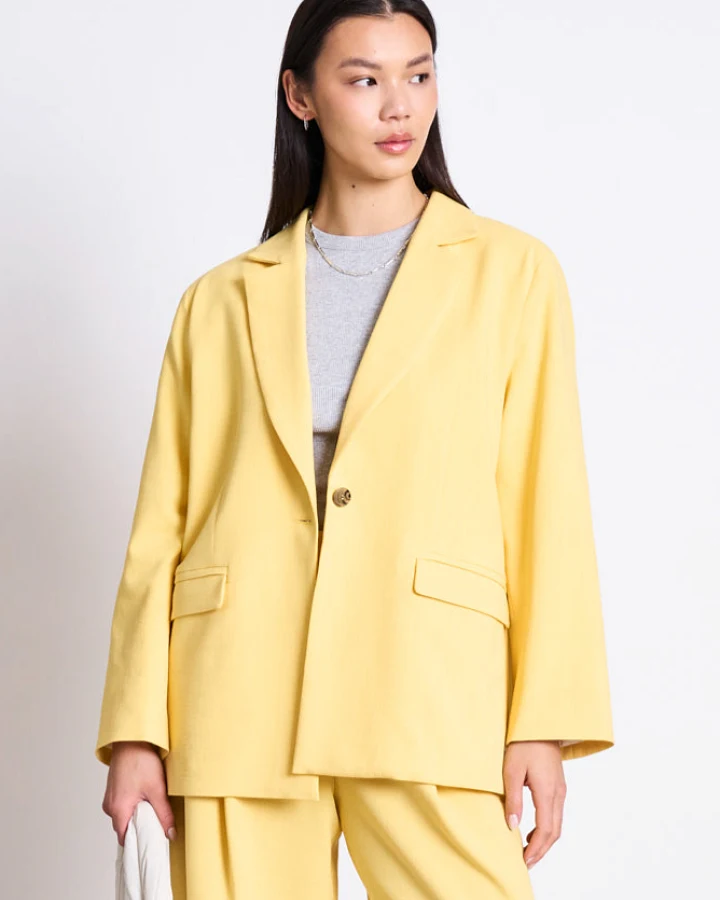 JAN 'N JUNE Damen vegan Blazer Mit Geschlitztem Rücken Jels Buttercup