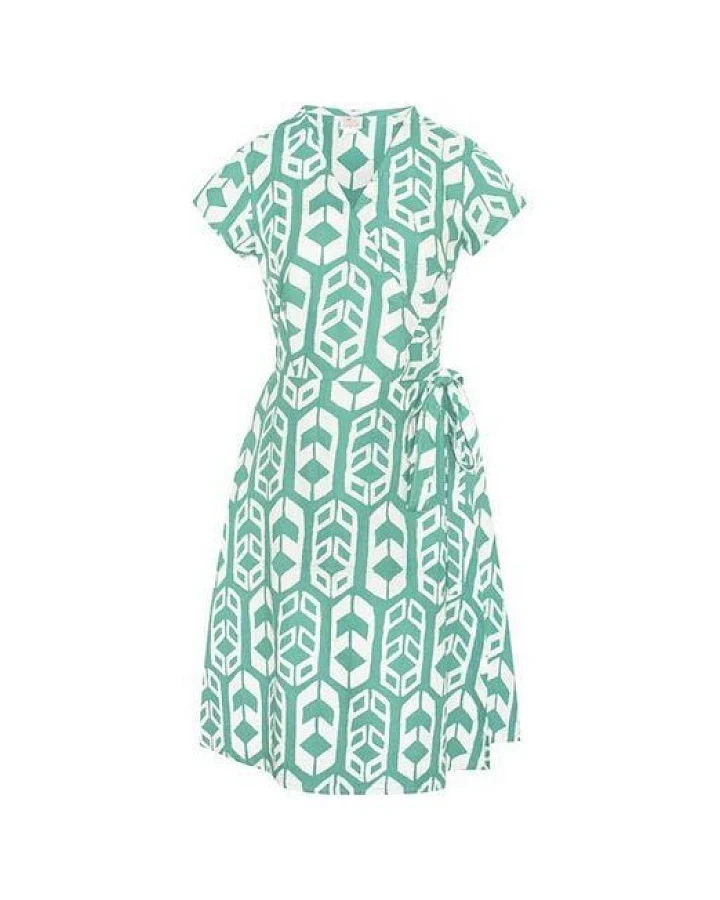 Global Mamas Bio Wickelkleid - WRAP SHIELDS - Sage Grün