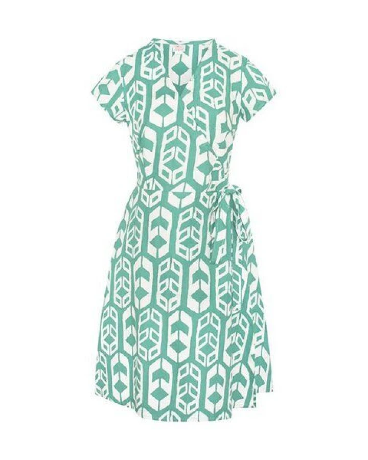 Global Mamas Bio Wickelkleid - WRAP SHIELDS - Sage Grün