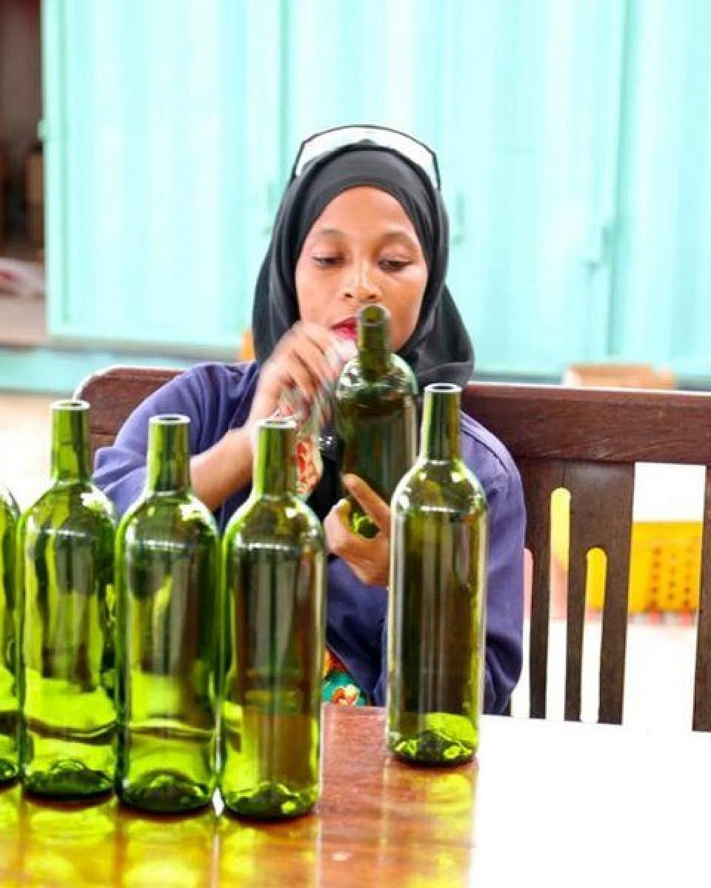 Upcycling Karaffe - Weinflasche - Chako Zanzibar – Ansicht 3