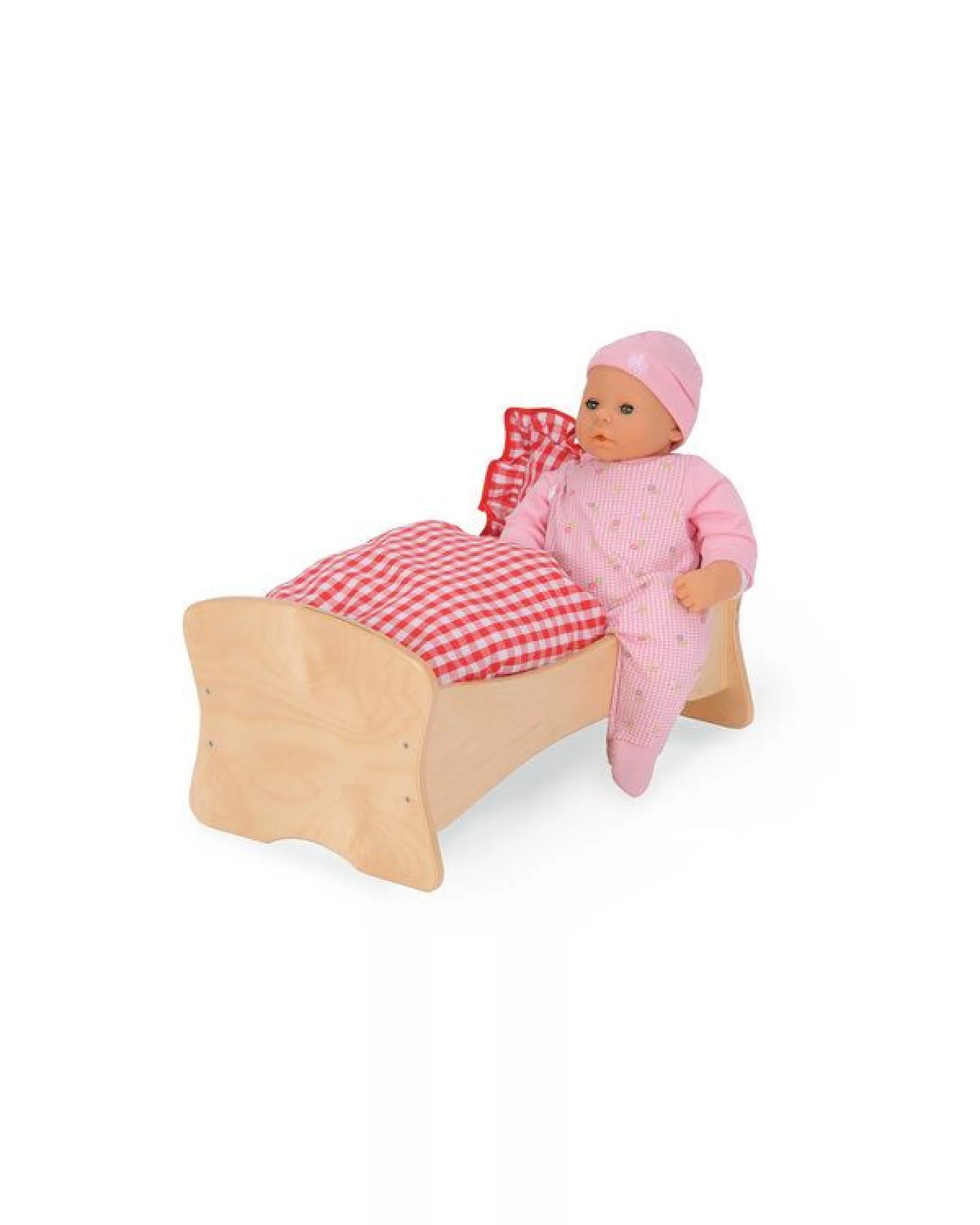 Bätz Holzspielwaren Wundeschönes Puppenbett, Puppenwiege mit Bettzeug - Einfach toll für die Kleinen – Ansicht 2