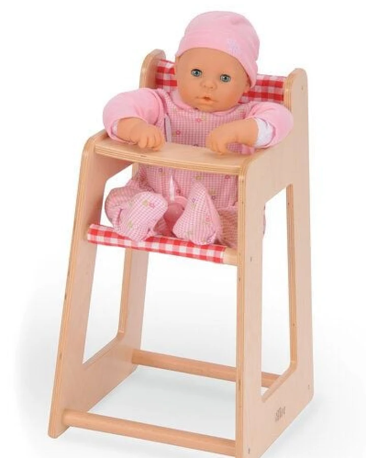 Bätz Holzspielwaren Puppenhochstuhl mit Stoffhänger - Einfach toll für die Kleinen