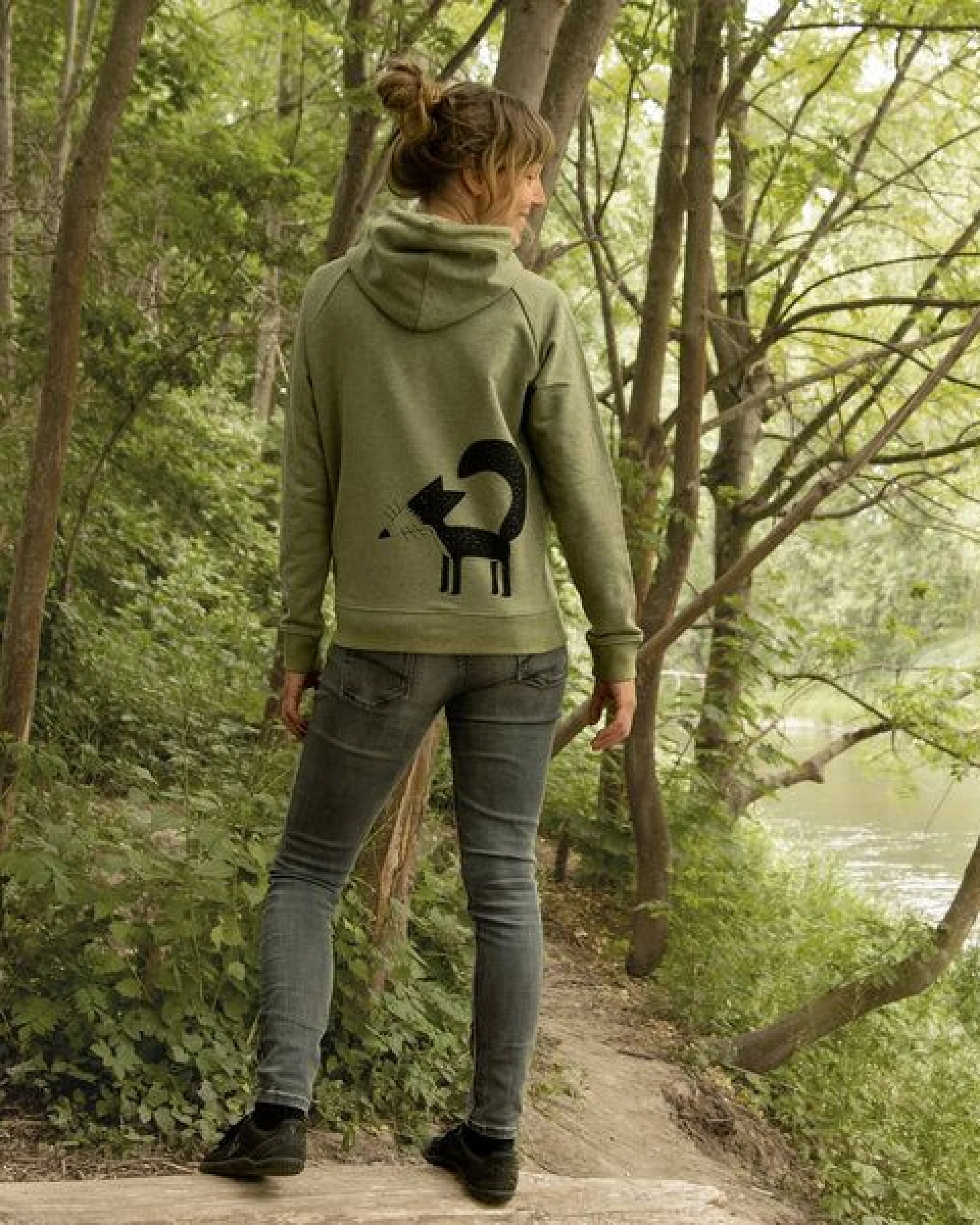 Cmig Damen Hoodie Franzi Fuchs in mid heather khaki – Ansicht 4