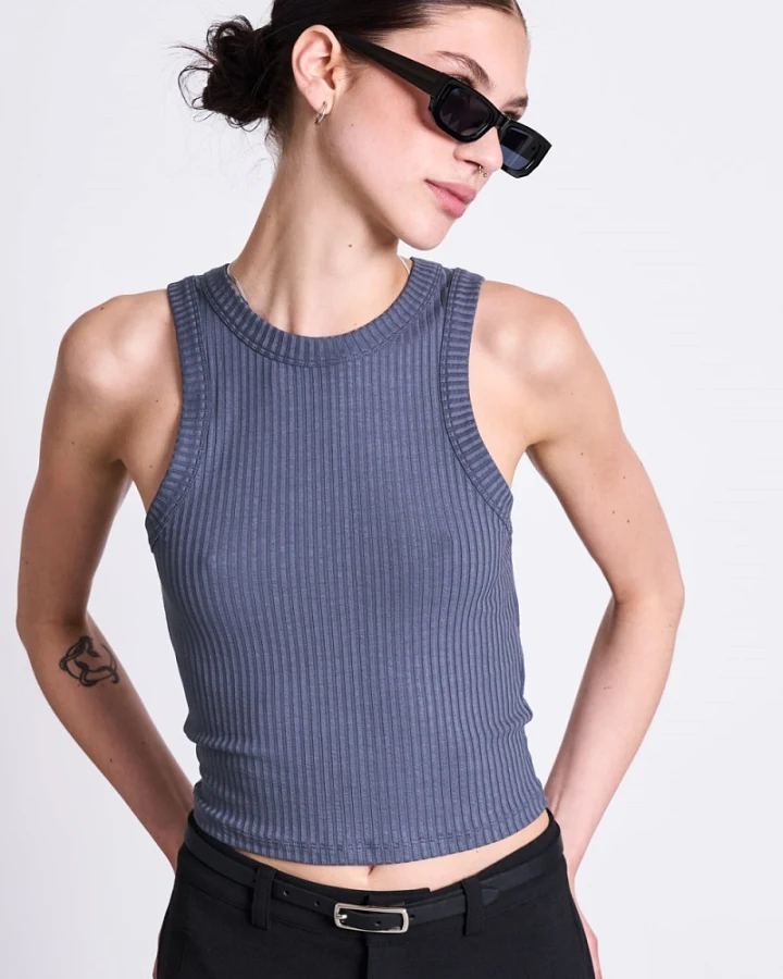 JAN 'N JUNE Damen vegan Tank Top Rib Porto Turbulence