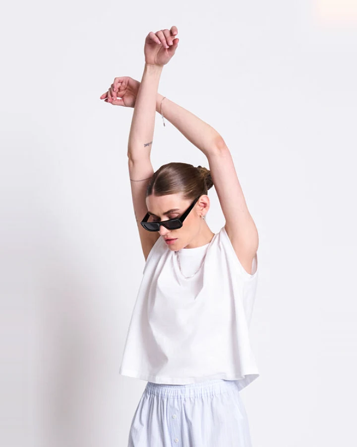 JAN 'N JUNE Damen vegan T-Shirt Ovar Weiß
