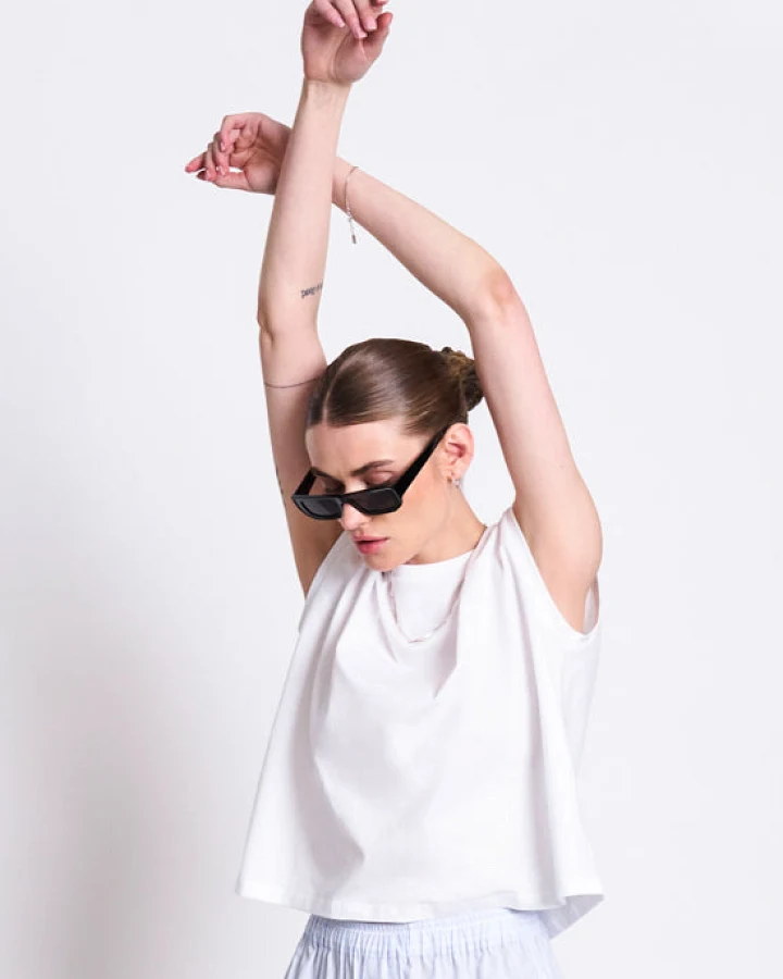 JAN 'N JUNE Damen vegan T-Shirt Ovar Weiß