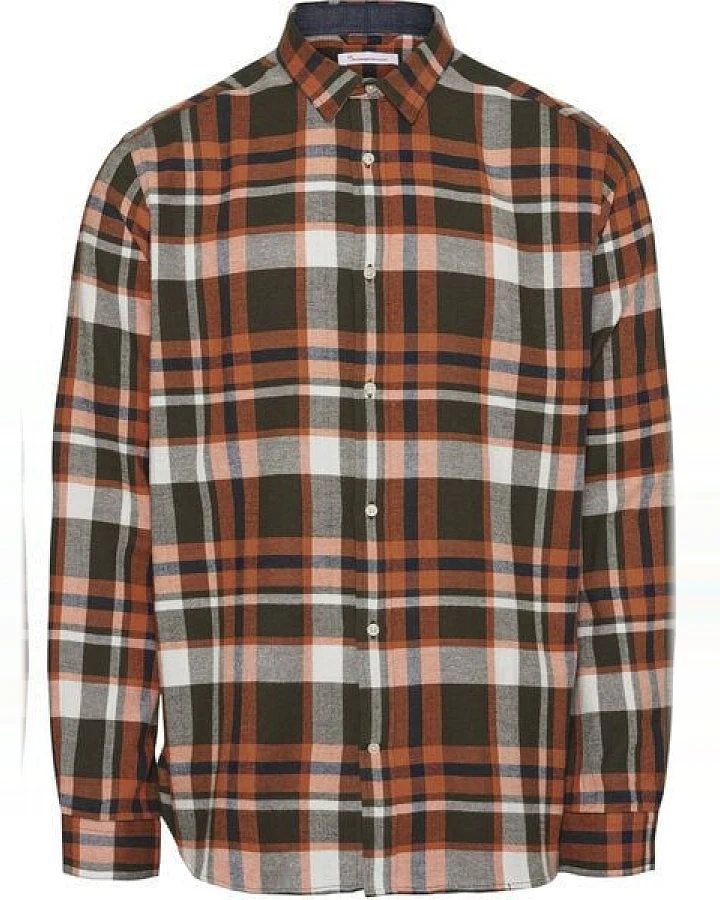 KnowledgeCotton Apparel Hemd-Freizeit - LARCH LS checked - GOTS/Vegan
