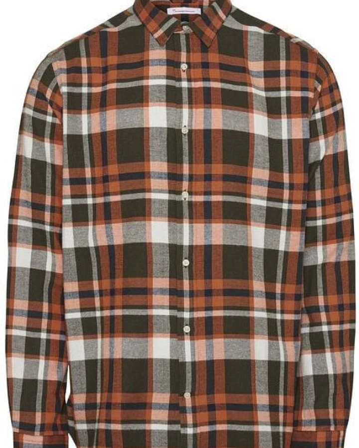 KnowledgeCotton Apparel Hemd-Freizeit - LARCH LS checked - GOTS/Vegan