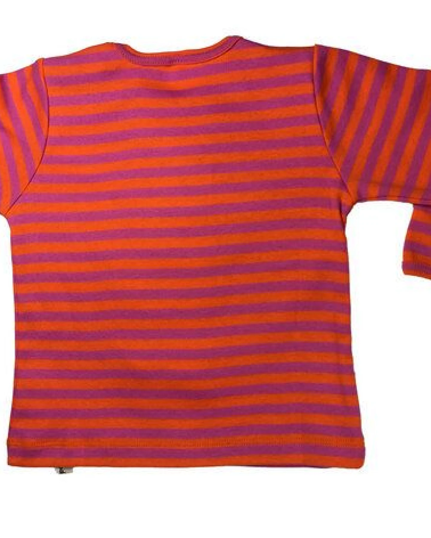 Pat und Patty Gestreiftes Kinder Langarmshirt aus Bio-Baumwolle „Alpaka“ orange/pink ALP-7 – Ansicht 2