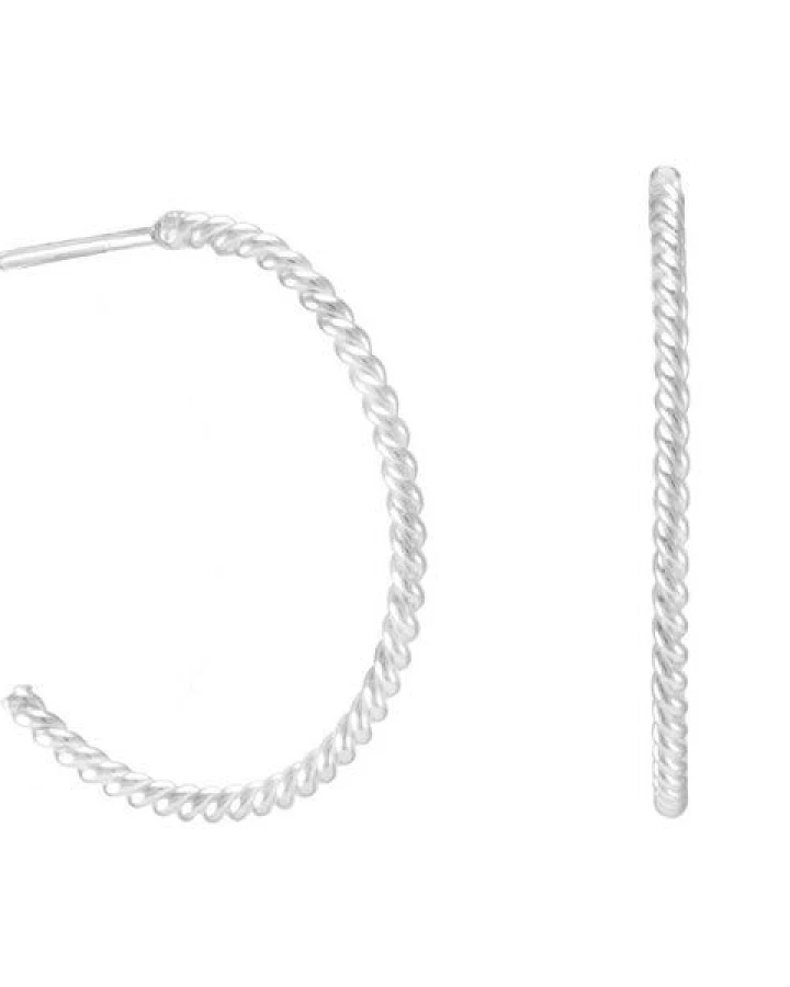 pakilia Silber Ohrringe Kordel gedreht Fair-Trade und handmade