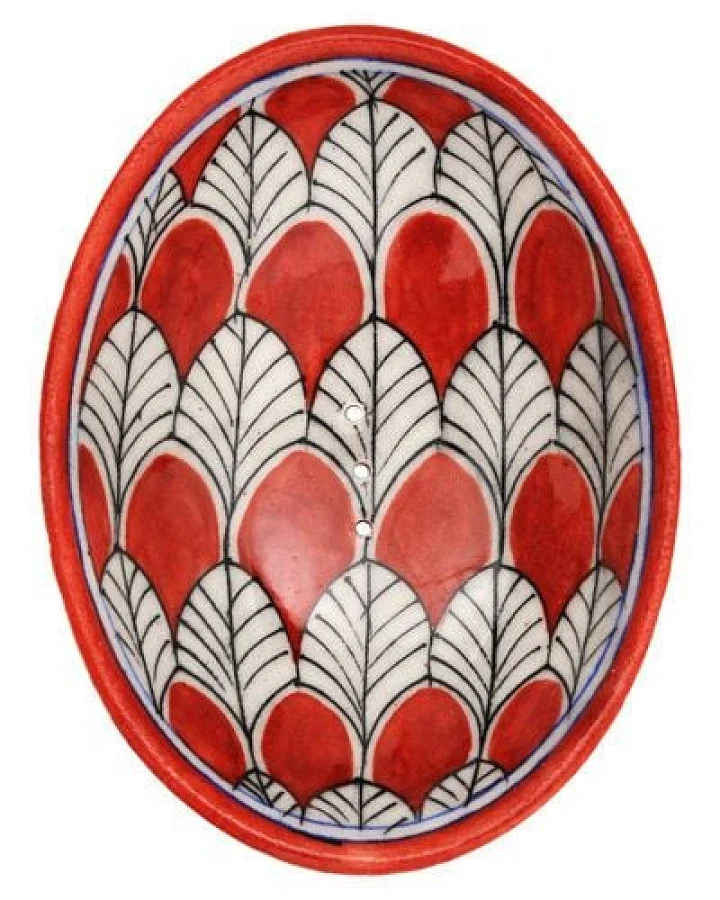 TRANQUILLO Blue Pottery Seifenschale von Hand geformt und bemalt