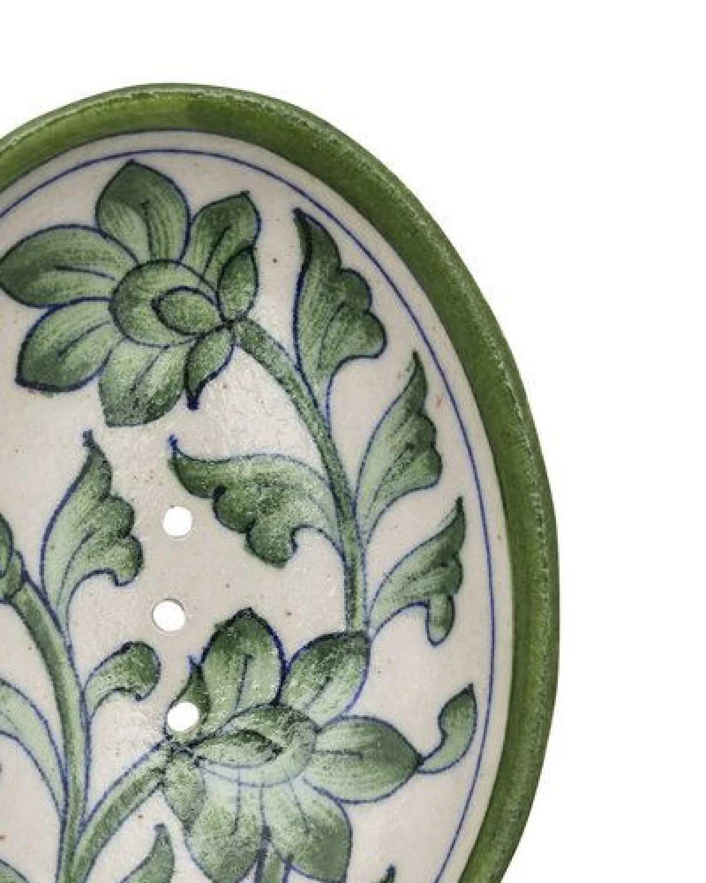 TRANQUILLO Blue Pottery Seifenschale von Hand geformt und bemalt – Ansicht 3